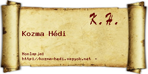 Kozma Hédi névjegykártya